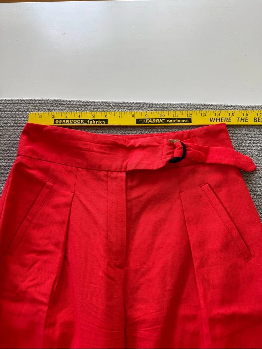 Sezane Coral Red Aldo Trouser Cotton Blend High Waist Dress Pants Size 38 or 6 - Picture 11 of 16